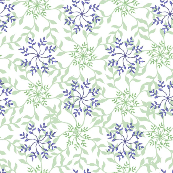 Jednoduché světlé pozadí. Zelené listové ozdoby na bílém podkladu. Bezešvá textura pro textilní dlaždice. — Stockový vektor