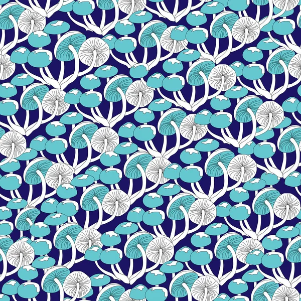 Textile seamless pattern with mushrooms on a red background. Endless pattern for decoration and design. Vector illustration — Stock Illustration Textile seamless pattern with mushrooms on a red background. Endless pattern for decoration and design. Vector illustration Royalty Free Stock Illustrations