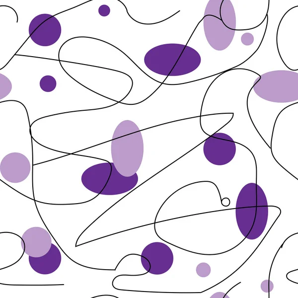 Abstraktní bezproblémové schéma. Geometrický vzor kruhů a čar na bílém pozadí. Nekonečná ozdoba pro tapetu tkaniny, dlaždic, papíru. — Stockový vektor