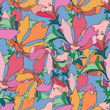 Parlak çiçekli kusursuz bir doğulu baba. Kumaş için sarı ve kırmızı renkli Hint tekstil süsü.