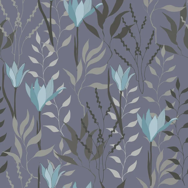 Patrón Sin Costura Floral Textil Textura Vectorial Las Flores Violetas — Archivo Imágenes Vectoriales