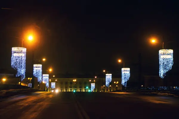 Luzes Festivas Cidade — Fotografia de Stock