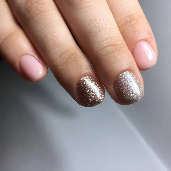 Manicure Różnych Kolorach Paznokcie Kobiece Manicure — Zdjęcie stockowe