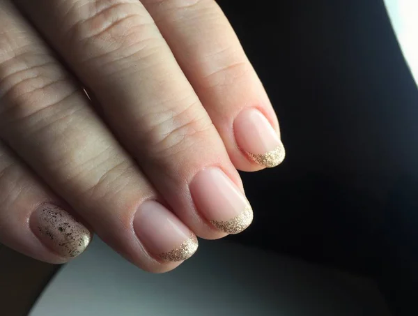 Flesh Colored Manicure Nails Female Manicure — Stock Photo, Image