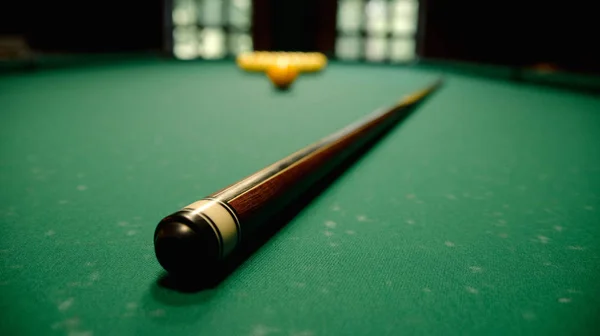 Billiard table with billiard balls close up.Billiard balls in a pool table — Stock Photo, Image