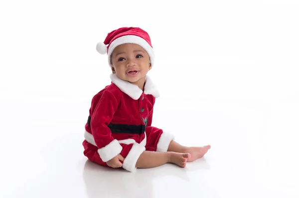 Дитини носити костюм Санта — стокове фото
