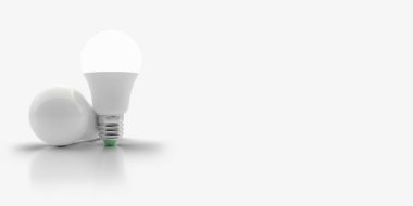 Yalıtılmış bir arka plan üzerinde LED ampul