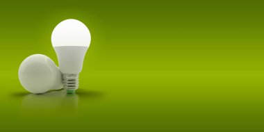 Yalıtılmış bir arka plan üzerinde LED ampul