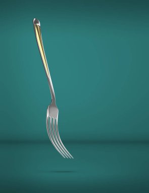 Çatal yatıyor izole bir arka plan üzerinde - çatal 3d render - 3d görüntü