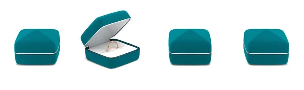 结婚戒指在一个美丽的礼品盒 — 图库照片