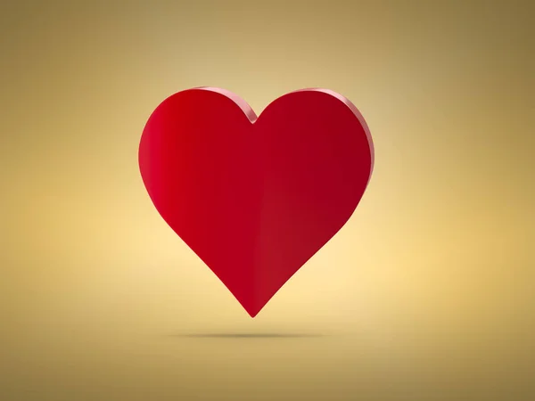 Corazón Rojo Símbolo Del Amor Corazón Volumétrico Renderizado Imagen Modelo —  Fotos de Stock