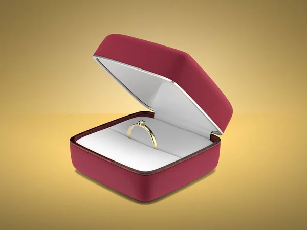 Anillo Boda Una Hermosa Caja Regalo Renderizado Imagen Modelo — Foto de Stock