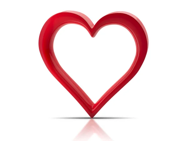 Kırmızı Kalp Aşk Sembolü Hacimsel Kalp Render Resim Modeli — Stok fotoğraf