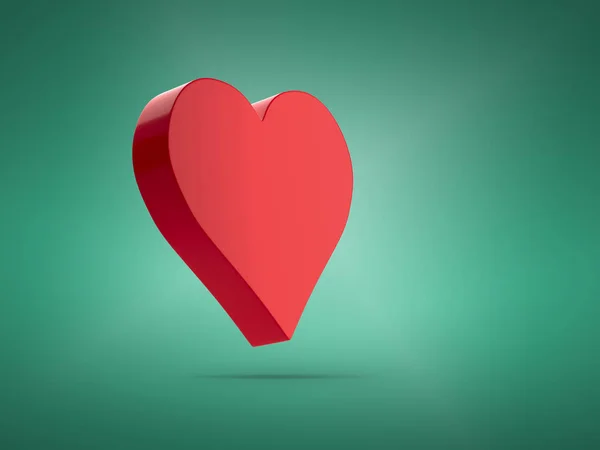 Coração Vermelho Símbolo Amor Coração Volumétrico Renderização Imagem Modelo — Fotografia de Stock