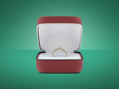 Güzel hediye kutusunda alyans. 3D render, 3d resim, 3d modeli