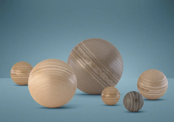 Model Wooden Ball Render Sphere Wood — Stock Photo, Image