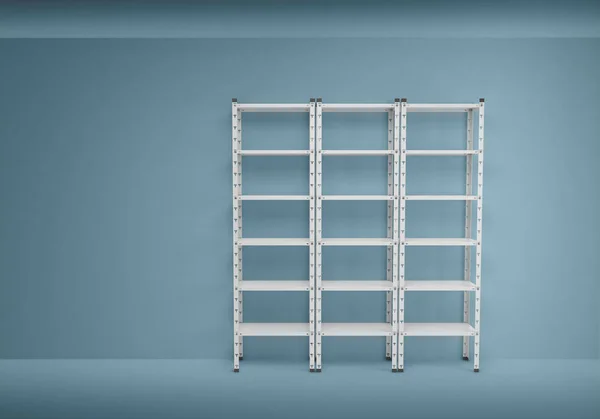 rack 3d image. 3D model metal shelves.