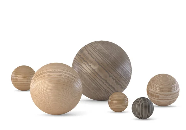 Model Wooden Ball Render Sphere Wood — Stock Photo, Image