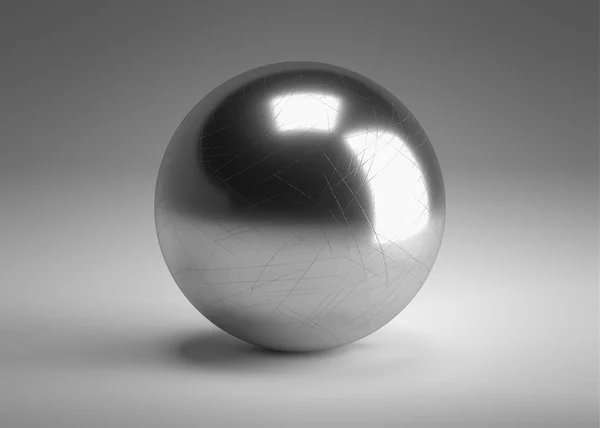 Metal Ball Model Chrom Circle Render Single Bearing Image — Stock Photo, Image