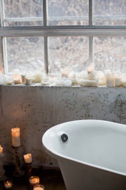 Loft iç romantik banyo