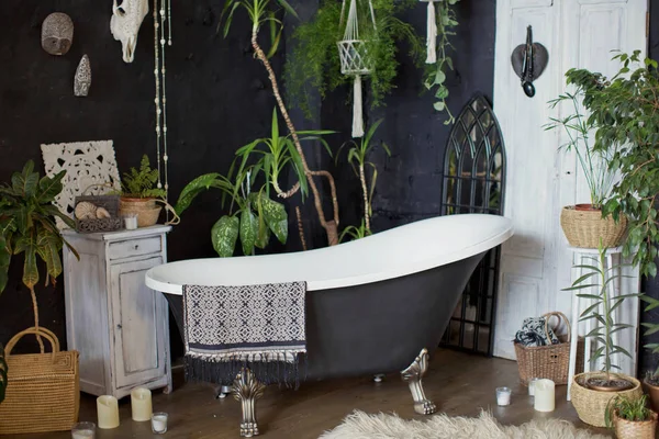 Bathroom interior in tropical style — Stock Photo, Image