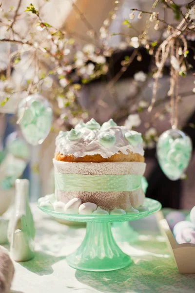 Cute Easter cake with meringues