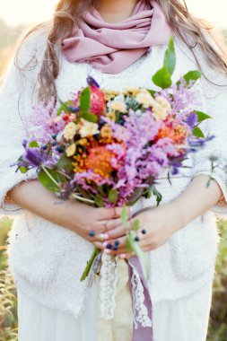 parlak düğün buketi