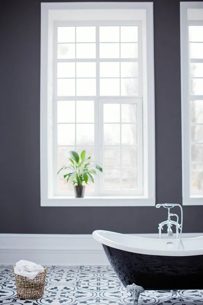 Łazienka czarno-biały — Zdjęcie stockowe