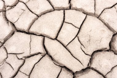 Kuruduğunda çatlaklar ile kurutulan toprak. 