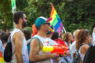 Madrid, İspanya - 07 Temmuz 2019 - Gay Pride, Orgullo Gay Parade - P