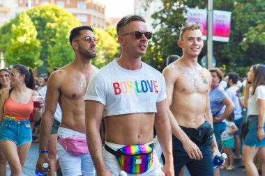 Madrid, İspanya - 07 Temmuz 2019 - Gay Pride, Orgullo Gay Parade