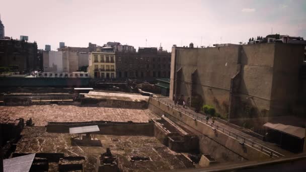 Ancient Ruins Museum Templo Mayor Buildings — Stock Video