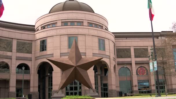 Крупный План Работ Воспроизводящих Звезду Техаса Центре Остина — стоковое видео