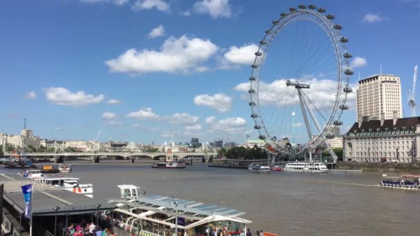 Das Auge Von London Und Die Themse London — Stockvideo
