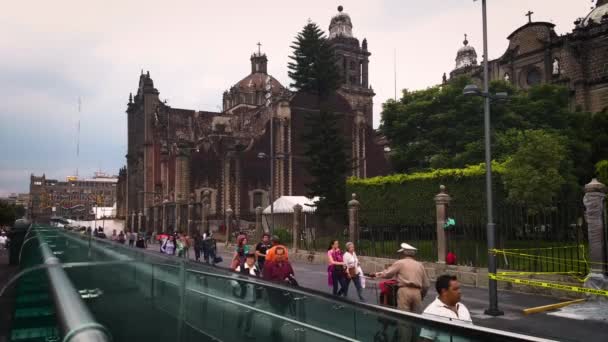 Time Lapse Cerca Plaza Principal Catedral Metropolitana — Vídeos de Stock
