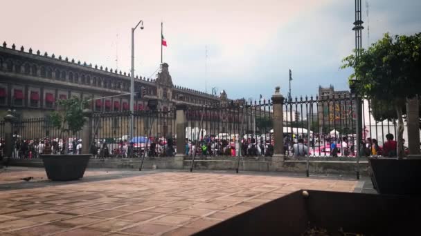 メトロポリタン大聖堂からメキシコシティーの中央広場の時間経過 — ストック動画