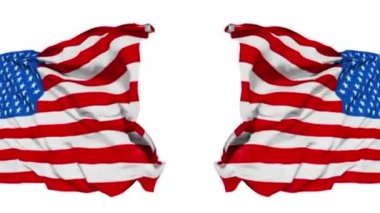 kesintisiz döngü ABD (Amerika Birleşik Devletleri) bayrakları rüzgar sallıyor.