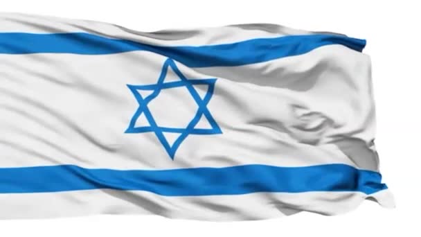详细的慢动作以色列国旗在风 — 图库视频影像
