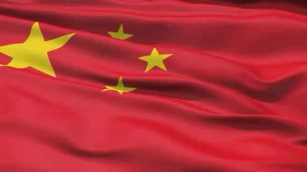 无缝循环的中国国旗在风中飘扬 — 图库视频影像