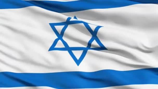 无缝循环的以色列国旗在风中飘扬 — 图库视频影像