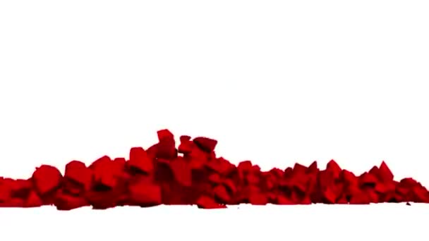 Rozpadające Się Rozbiórki Słowo Plan Czerwonym Murze — Wideo stockowe