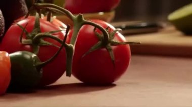 Meksika biber ve taze sebzeler