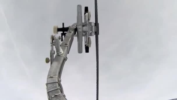 滑雪椅顶部凸轮视图 — 图库视频影像