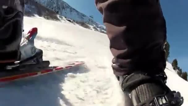 Panorama de descente de ski — Video