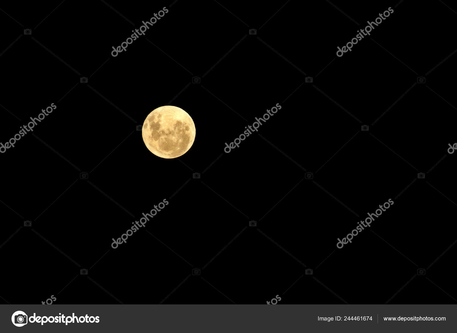 Yellow Full Moon South American Black Night Sky Background Stock Photo C Laluzdeloscolores 244461674