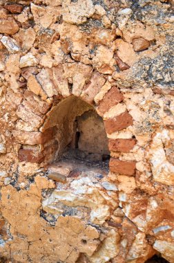 taş duvar eski, antik şehir. Alanya, Türkiye.