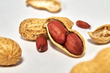Yakın planda kavrulmuş fıstık. Organik vejetaryen yemekleri.