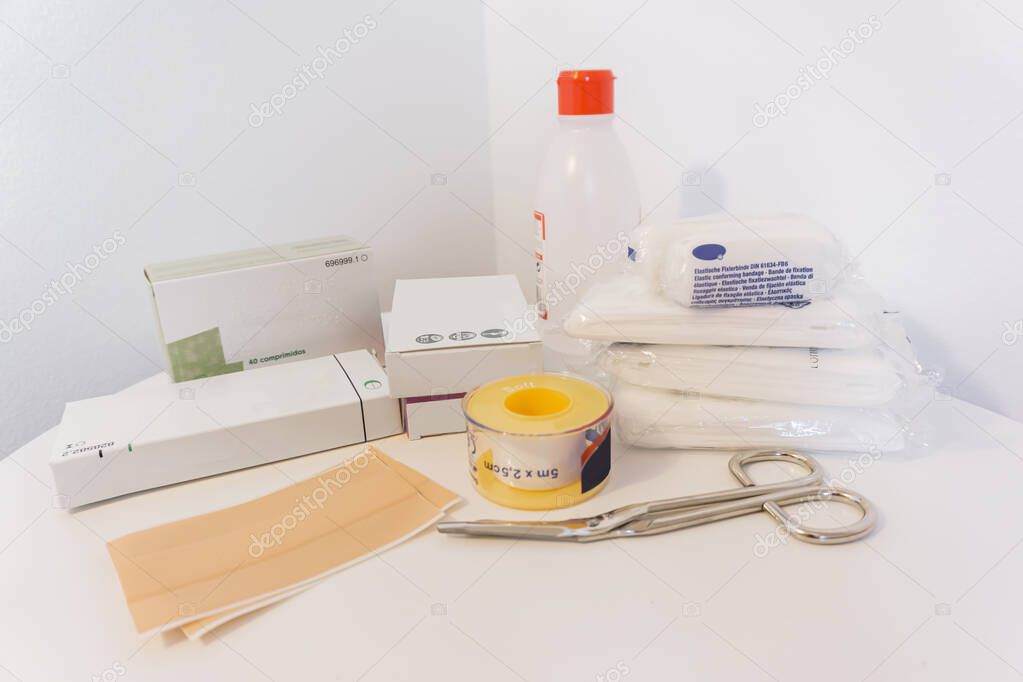 medications isolated in white background