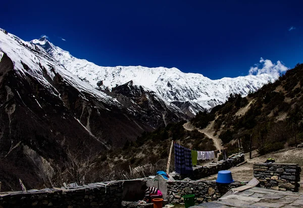 Hora Annapurna Zahrnuje Vrchol Nad 000 Metrů Vrcholů Nad 000 — Stock fotografie