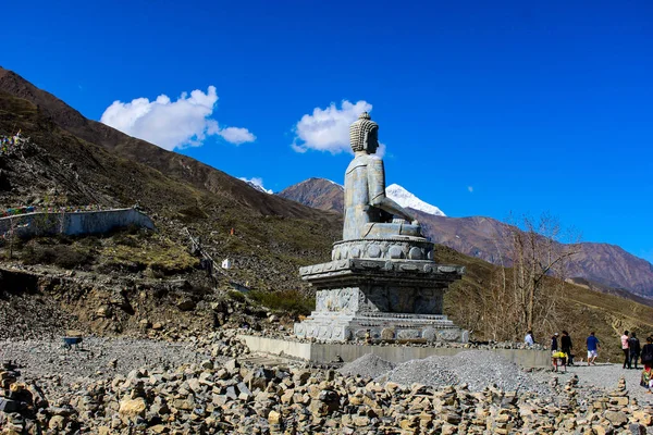 Buddyzm Jest Drugą Wspólną Religią Zwłaszcza Górskim Regionem Nepalu Pomnik — Zdjęcie stockowe